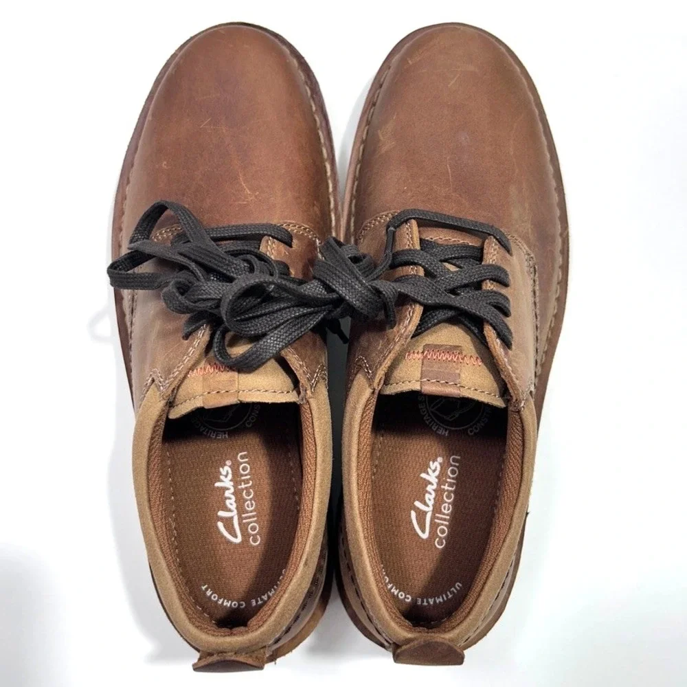Clarks Eastridge Leather Low Oxford‎ Men's Light Brown US 7W